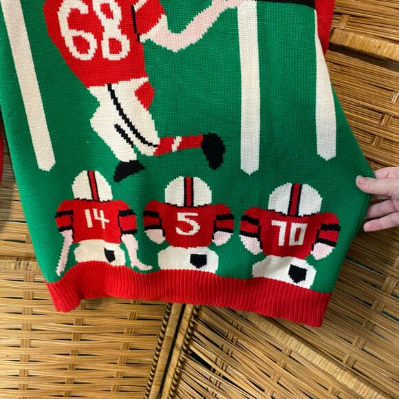 Vintage Jack B. Quick Football Cardigan Sweater 80s Sports Knit Medium hong kong - Picture 4 of 11